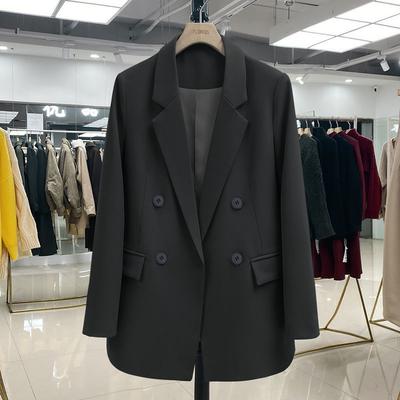British Style Work Wear Suit Coat And Jackets Black Blazers Double Breasted Ladies Office