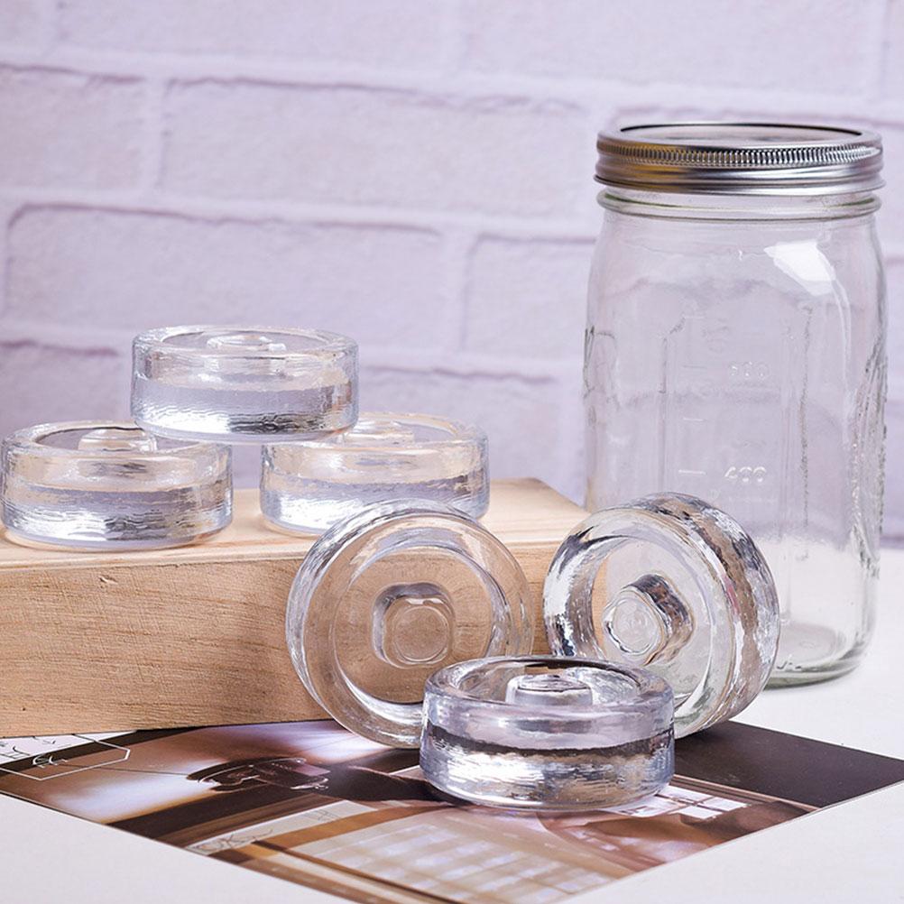 2 Pcs Can Fermented Glass Weights Mason Jar Lids Fermenting for Wide Mouth Jars
