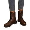 Foreign Trade Large Size Round Head Thick Sole 2025 New Lace-up Short Tube European and American Style Fashion Women's Martin Boots