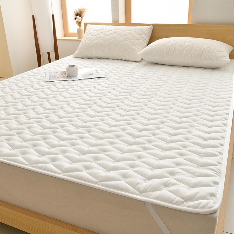 Waterproof Mattress Protector Pad Breathable Soft Quilted Cotton Wave Design Bed Cover With Elastic Corners