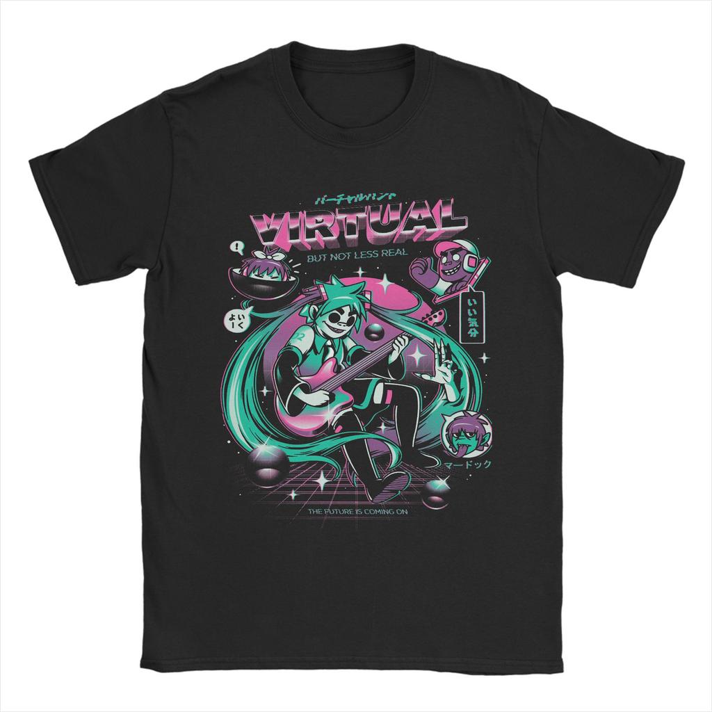 Printed Tshirt of The Rock Band Gorilaz Suitable for Both Unisex and Women Casual Shortsleeved Clothing