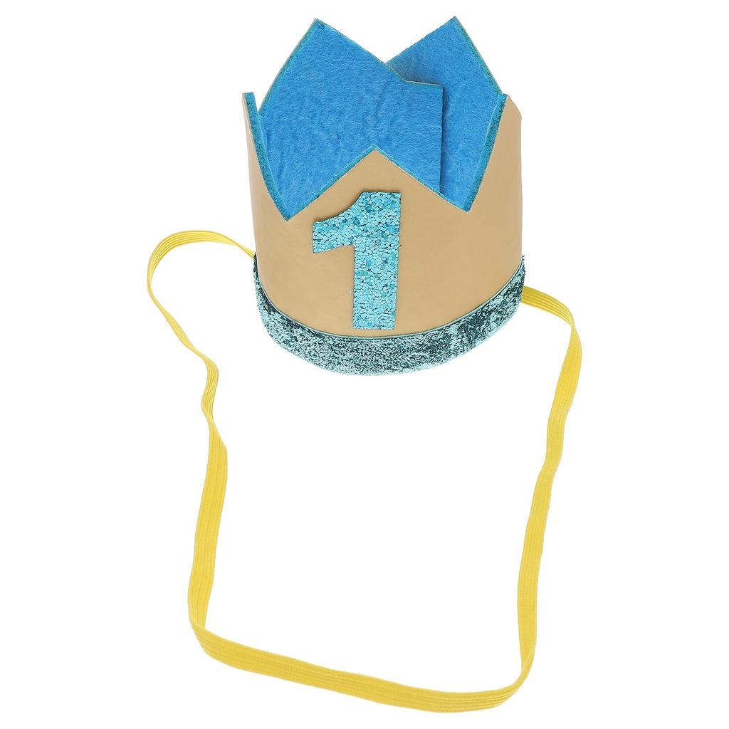 Sky-Blue Crown Hat Birthday Crown for Kids Party Hat Hairband Adorable Birthday Photo Prop Wedding Baby Shower Graduation