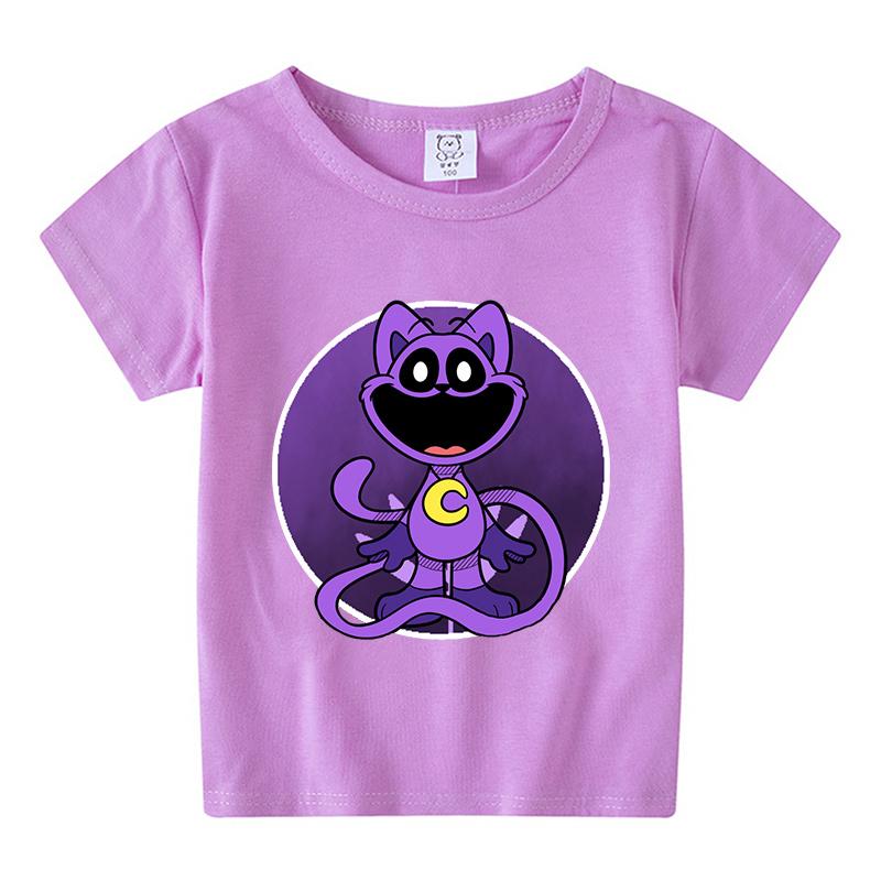 Smilings Critters Children T-shirt Short-sleeve Shirt Colorful Tee Tops Cotton Kid Cute Cartoon Figure Printed T-shirts Boy Gift