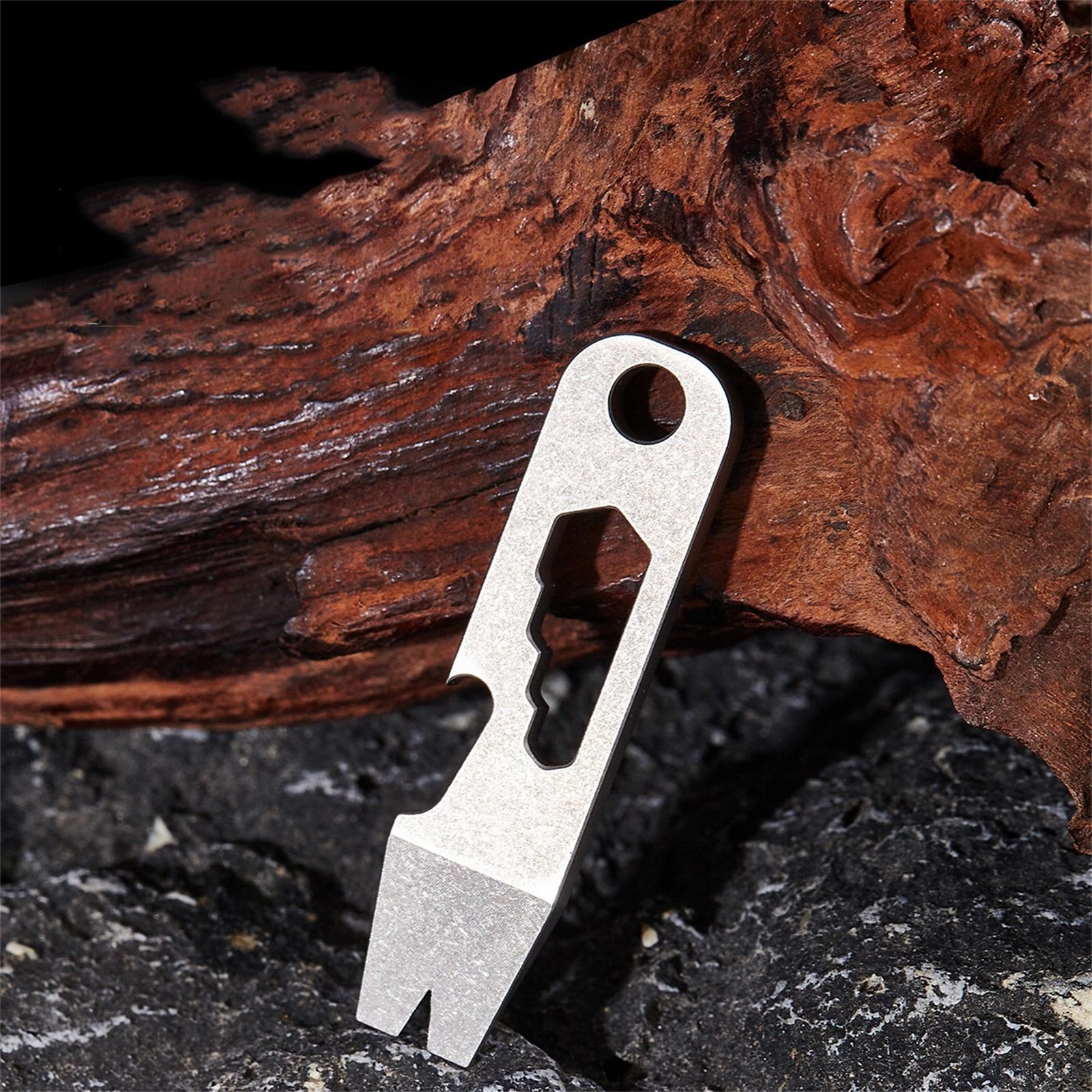 

Multi Functional Small Tool Pry Bar Bottle Opener EDC Personalized Titanium Alloy Accessory Hanging One Size