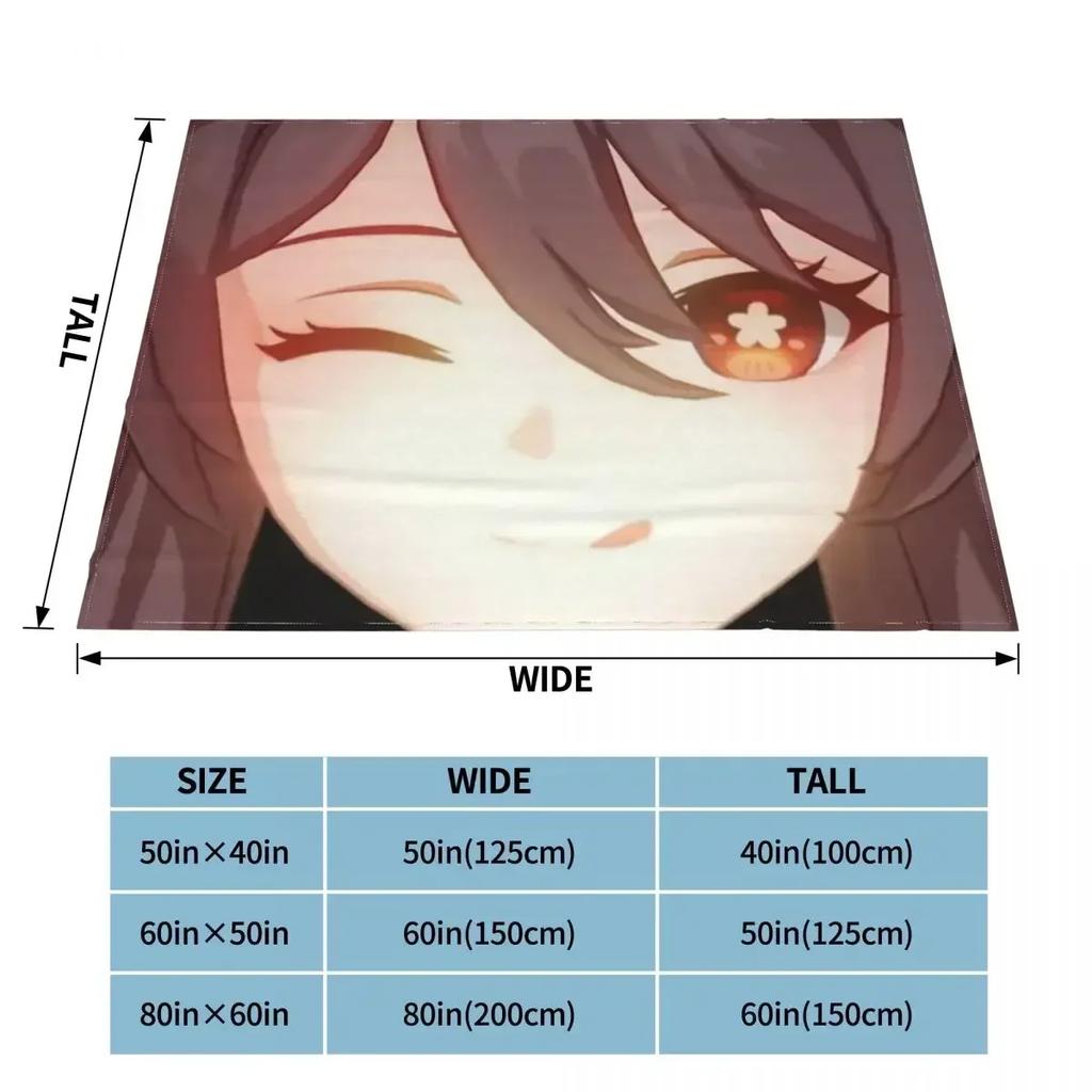 Childe Hutao Tartaglia Genshin Impact Blanket Acg Anime Flannel Funny Warm Throw Blankets for Chair Covering Sofa Autumn/Winter