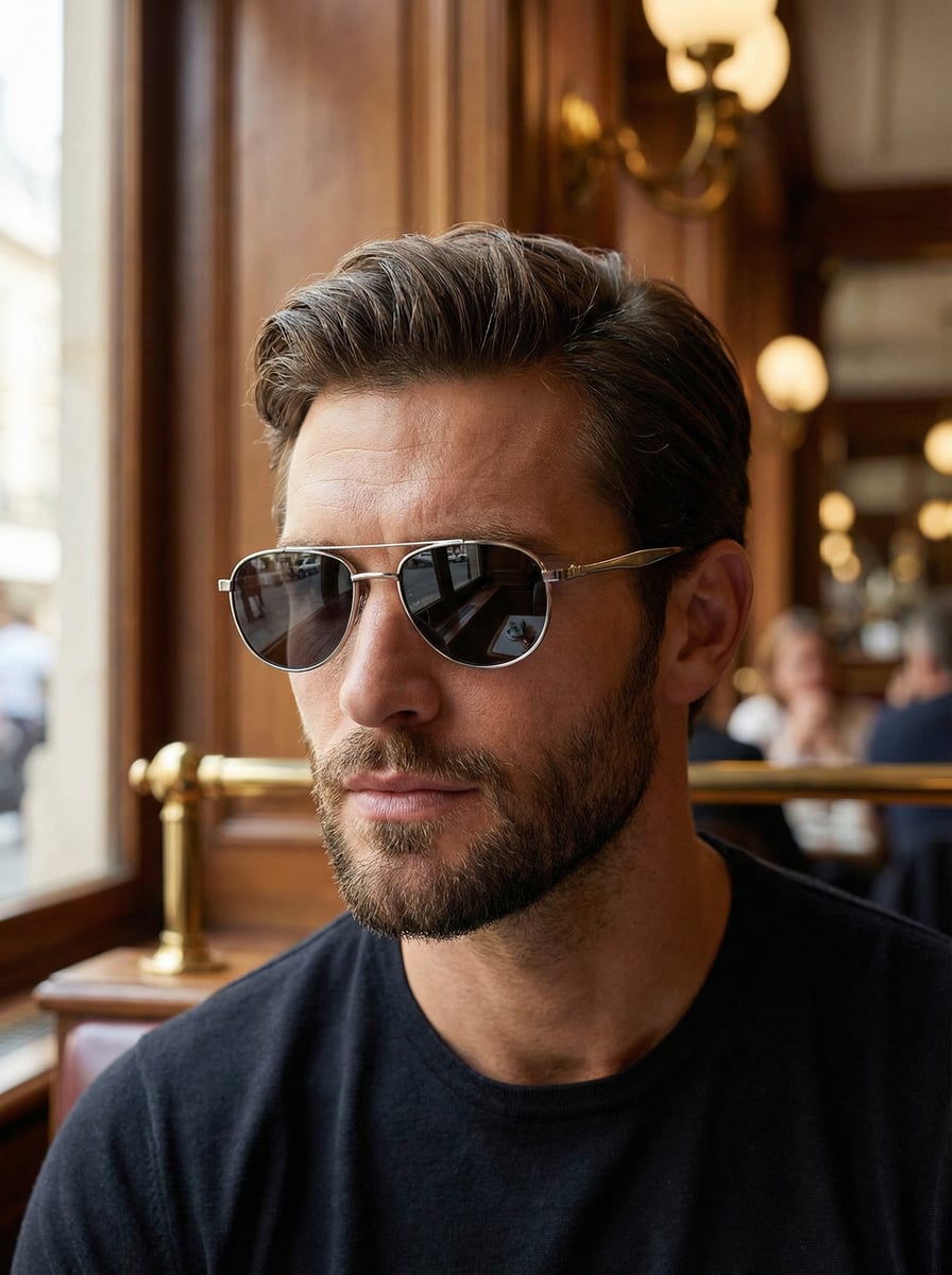 

Men s metal full-rim geometric frames, retro casual fashion glasses, suitable for daily commuting, outfit photos, outdoor vacati чёрный