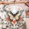 Rose Butterfly Metal Wind Chime Outdoor Garden Decor Kinetic Art for Halloween Christmas Thanksgiving Holiday Party Patio Yard Hanging Ornament