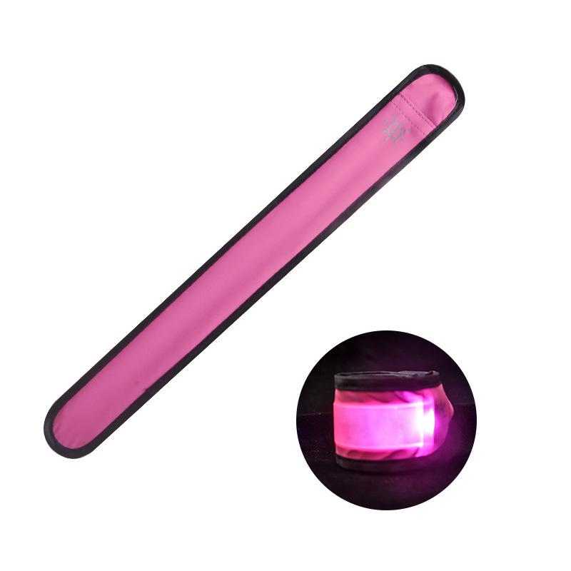 LED Glowing Slap Bracelet for Night Running - Cool Light-Up Wristband розовый