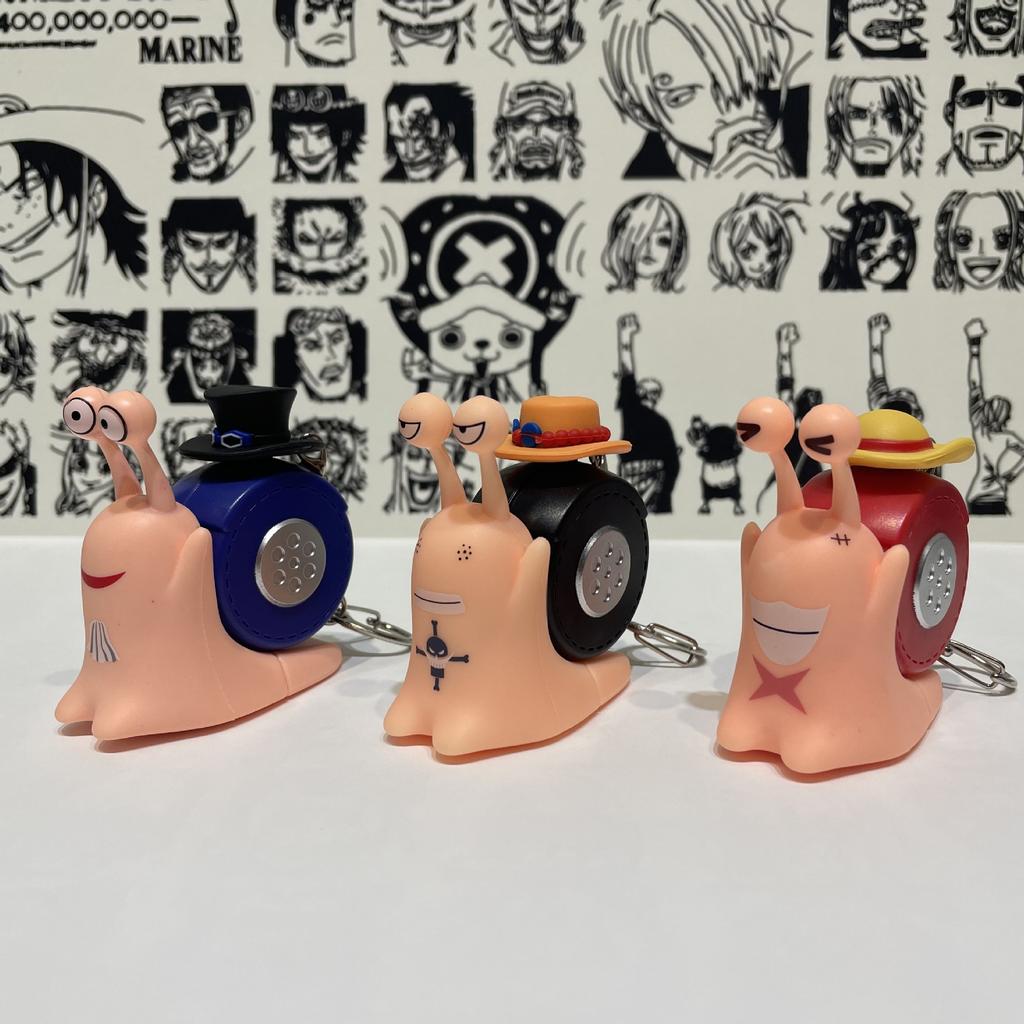 1 stk Anime One Piece Den Den Mushi Modell Tegneserie Luffy Sabo Ace Snegletformet Telefon Kan Lydopptak Leker Fans Gaver
