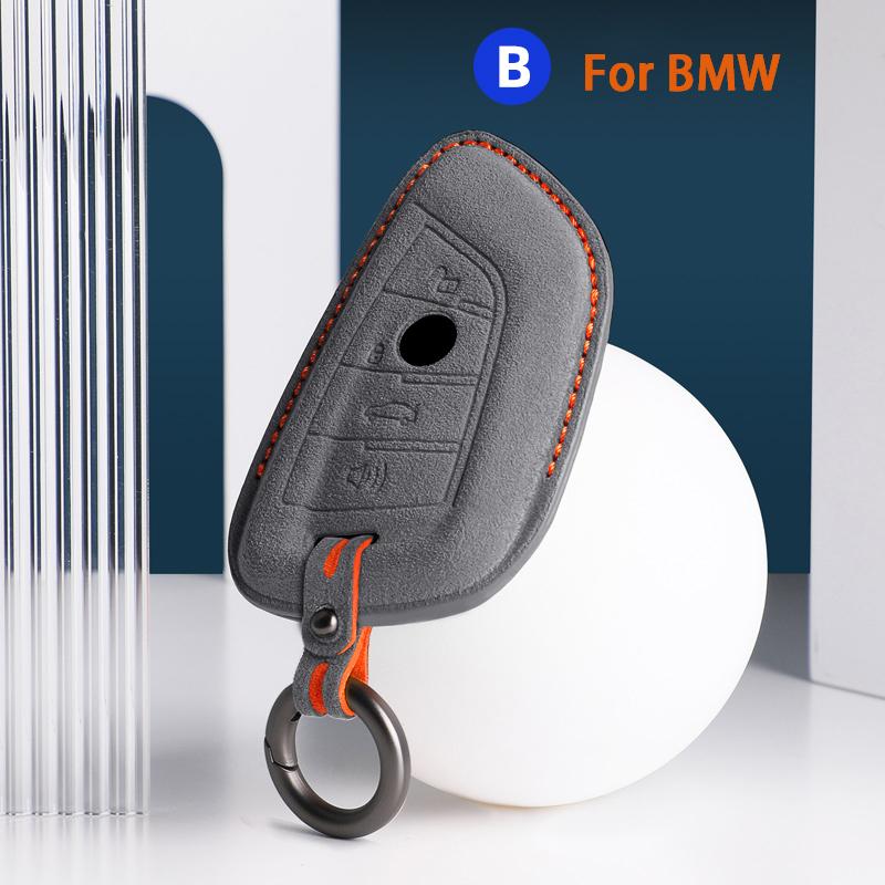 For BMW 3 5 Series X1 X2 X3 X4 X5 X6 X7 F30 F90 F10 G30 G60 E60 F48 F39 E70 F15 F16 325li 530 Car Key Case Cover Suede Keychain