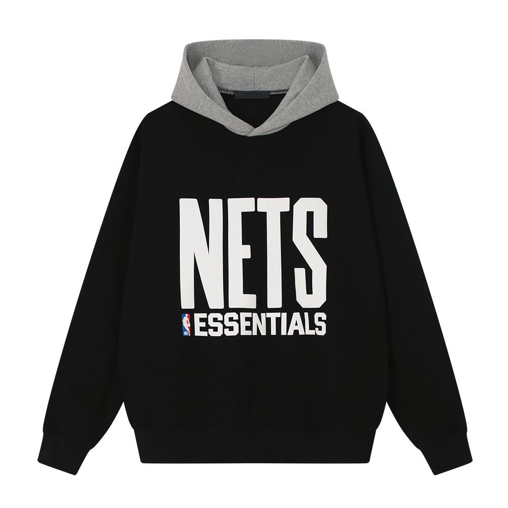 

Fear of God Essentials Nets Sport Hoodie Black/Warm Heather Men Tops 192NB256424F M