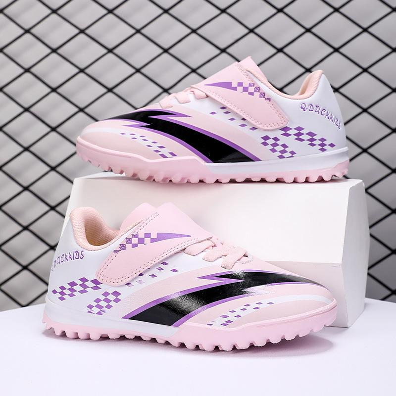 

New Velcro + Lace-Up Children s Football Shoes Broken Nails Male and Female Students Primary School Students Competition Training Sports 39
