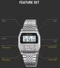 Skmei 2460 Men's Sports Waterproof Digital Watch Stainless Steel Luxury Retro Led Alarmclock Men's Electronic Watch Reloj Hombre
