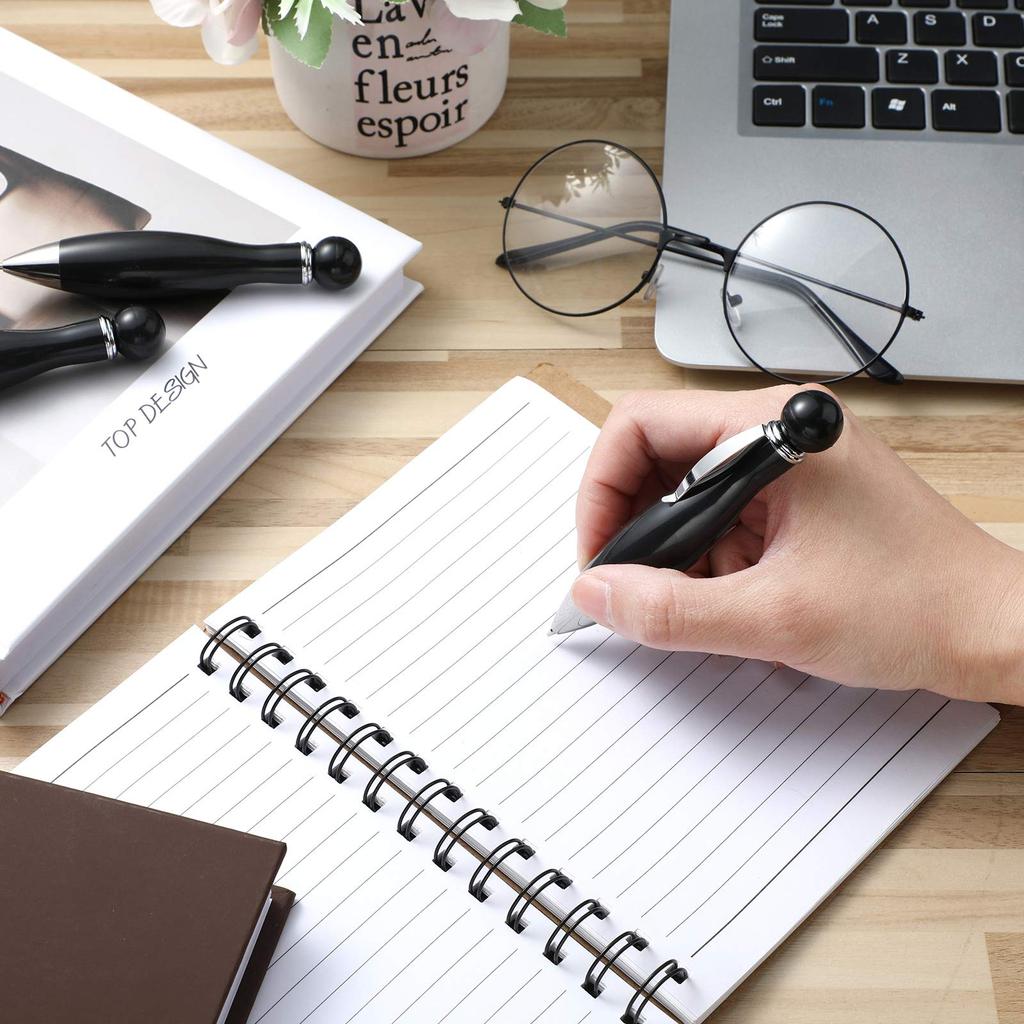 Outus Short Fat Ballpoint Pens for and Big Fat Pen with Elegant Black Barrel and Black Ink Mini Ink Pen & (6-Piece Set) Tremor, Arthritis, Parkinson's