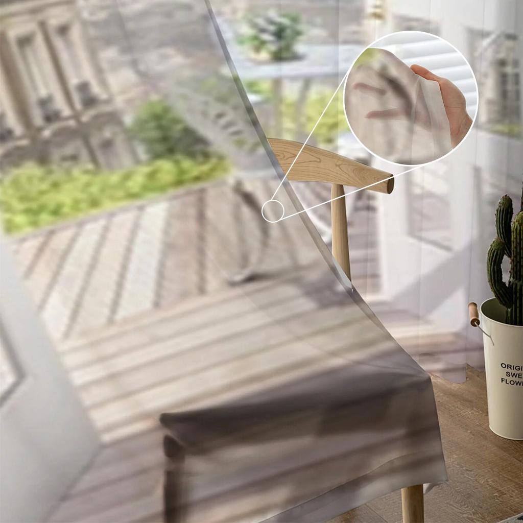 Letní balkon Paříž Průsvitné závěsy Ložnice Voálový závěs Obývací pokoj Okno Průsvitné závěsy Kuchyň Tylové závěsy