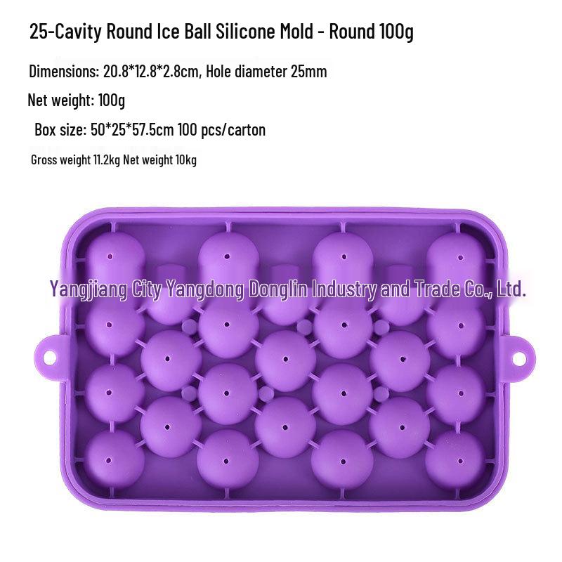 Disponibile Vassoio per Cubetti di Ghiaccio Sferici in Silicone a 25 Scomparti con Coperchio, Stampo Rotondo Facile da Sformare per Infusioni di Frutta