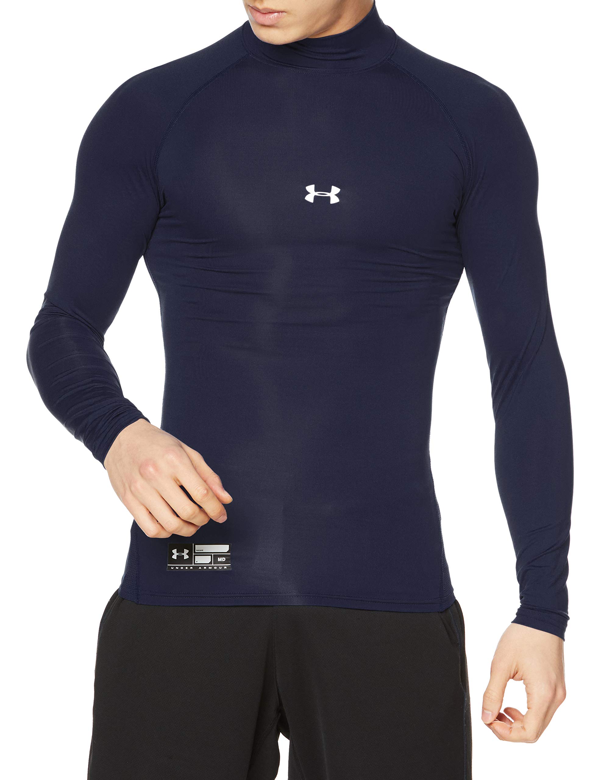 

[Under Armor] Бейсбольный базовый слой UA Heat Gear Armor Компрессионный лонгслив с высоким воротом Мужской Полуночный синий MD