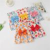 Cute Bow Pet Cat Dress Skirt Summer Flower Print Dog Dresses for Small Dogs Poodle Puppy Mascotas Clothes Vestidos Para Perritas