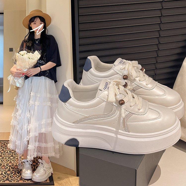 Premium thick-soled niche board shoes New spring casual sports bread shoes 35 синий