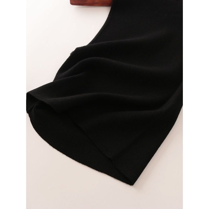 Women's Refined Half-Turtleneck Knitting Vest Silm Slimming Thin Sleeveless Bottoming Small Inner Wear Temperament Commute