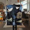 1PC Gorillaz Print Flannel Blanket, High quality Comfortable for All Seasons, Home Decor, Warmth and Comfort, Perfect for Christmas Gifts