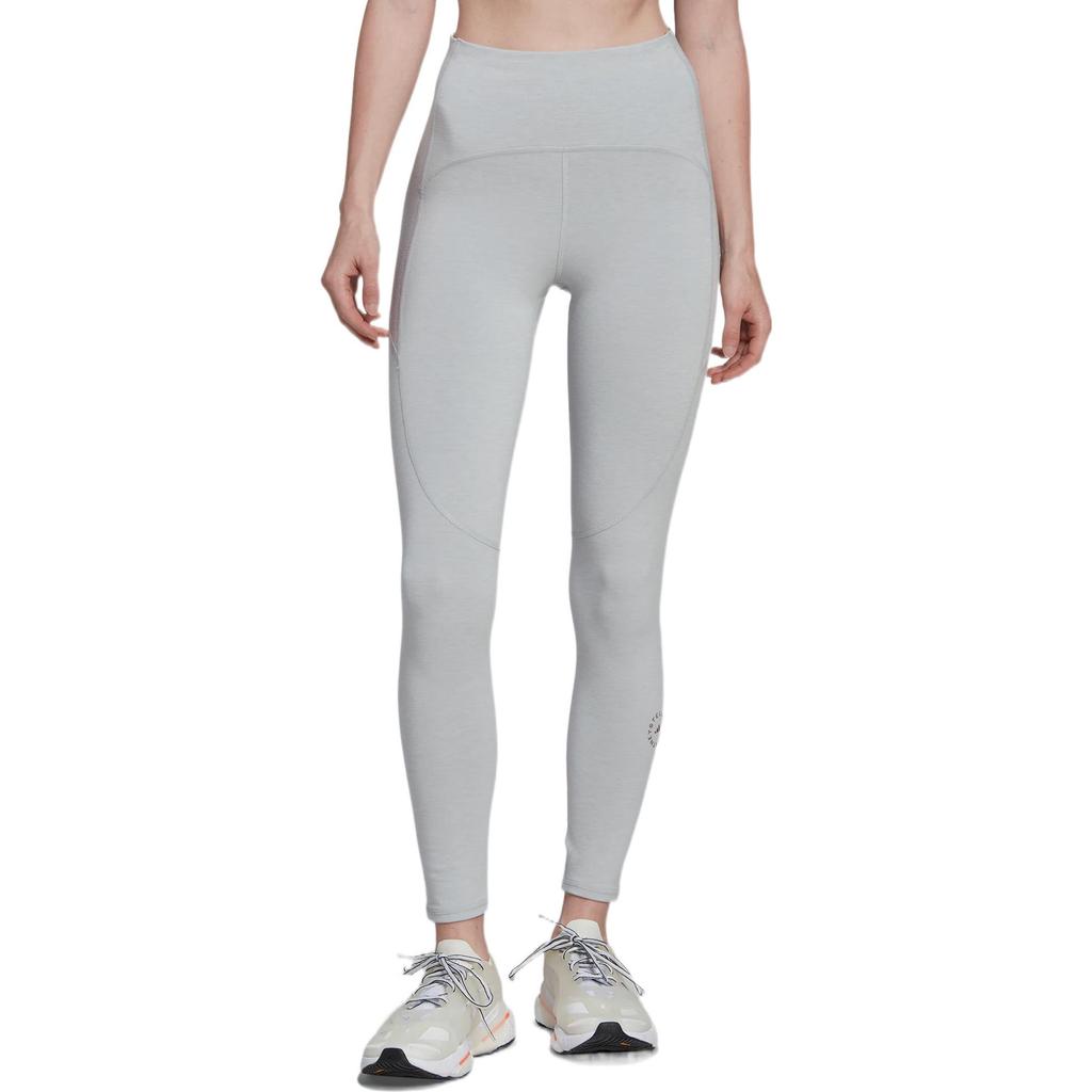 Adidas X Stella McCartney Collaboration Solid Color Logo Print High-Waisted Leggings Women Leggings Gray HH7222