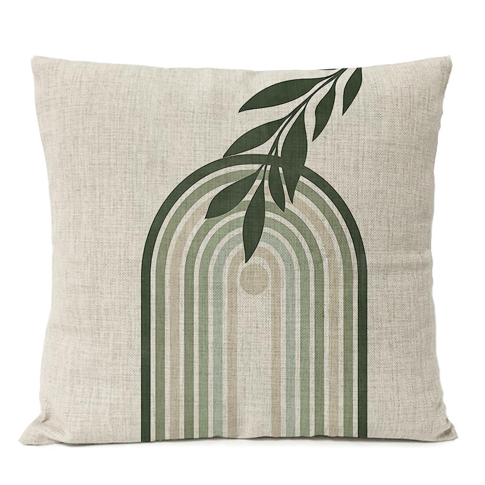 Boho Geometric Leaves Floral Pillow Case Home Decor Moon Sun Flowers Linen Throw Cushion Cover Decoration Sofa Pillowcase