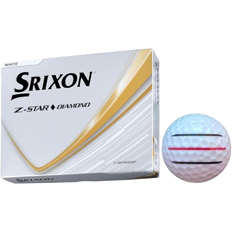 

[Hapiraki_Golf Line] dunlop golf ball Srixon Z-Star 2025 model With line (Diamond_1 dozen white_3 lines)