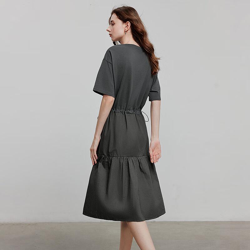 Chuyu Dámské 2025 Letní Volné Sešívané Tričkové Šaty