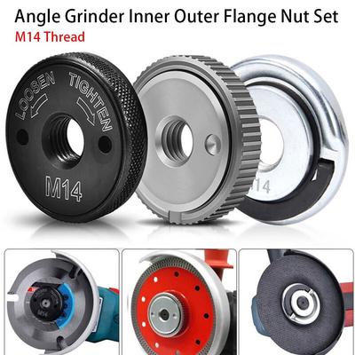 1Pcs M14 Thread Angle Grinder Flange Nut Inner Outer Quick Release Top Self-locking Pressure Plate Alloy Power Chuck