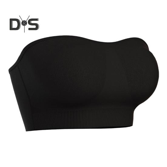 

Женский невидимый бюстгальтер-труба без бретелек, беспроводной, противоскользящий, силиконовый, пуш-ап, анти-воздействие, однотонный, эластичный, женский бюстгальтер-бандо, женское нижнее белье XXL чёрный