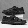 Men's Closed Toe Sandals Large Size Genuine Leather Casual Sandals Outdoor Hiking Sandals Hand Sewn Casual Sandals
