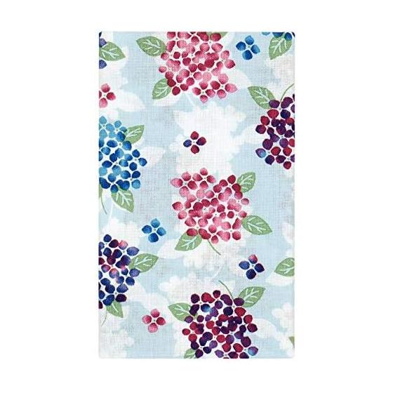 Hamamonyo Tenugui Towel - Colorful Hydrangea Blue