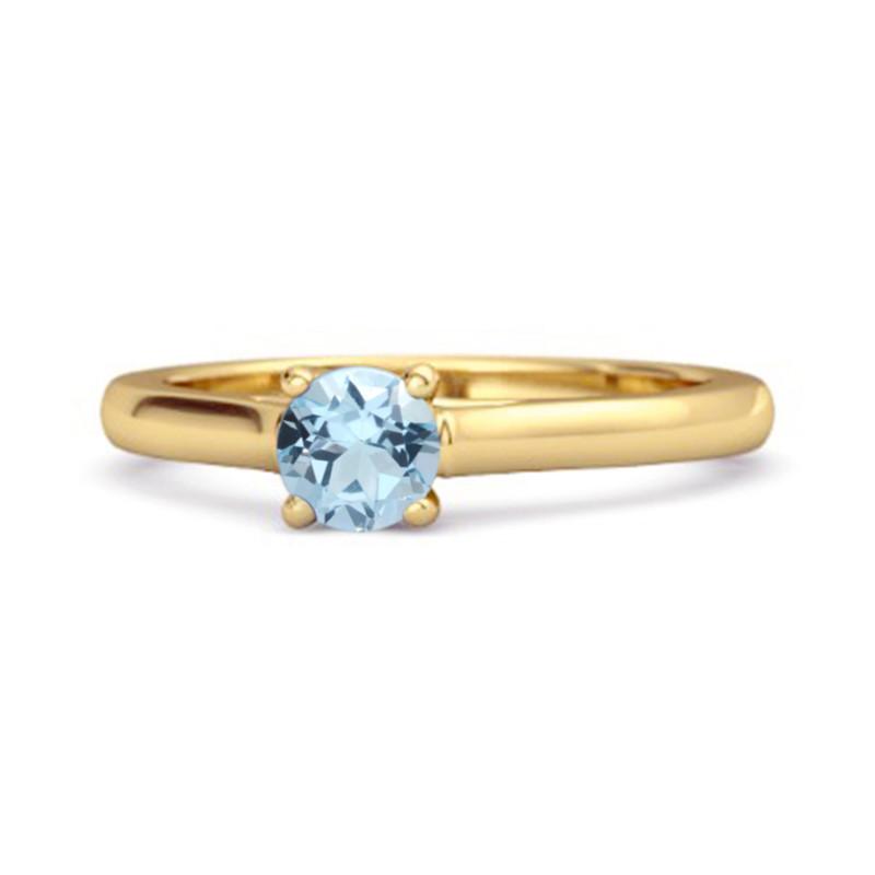

Solitaire Round Cut Blue Topaz 925 Sterling Silver Gold Vermeil Promise Ring 12 жовтий/золотий