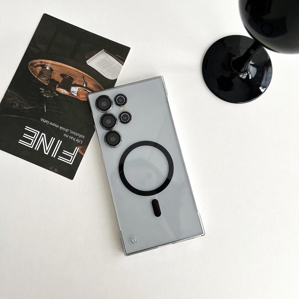 Ultra thin Frameless Suitable for Samsung S25 Ultra Powerful Magnetic Phone Case S24 Skin Feeling Matte Hard Shell