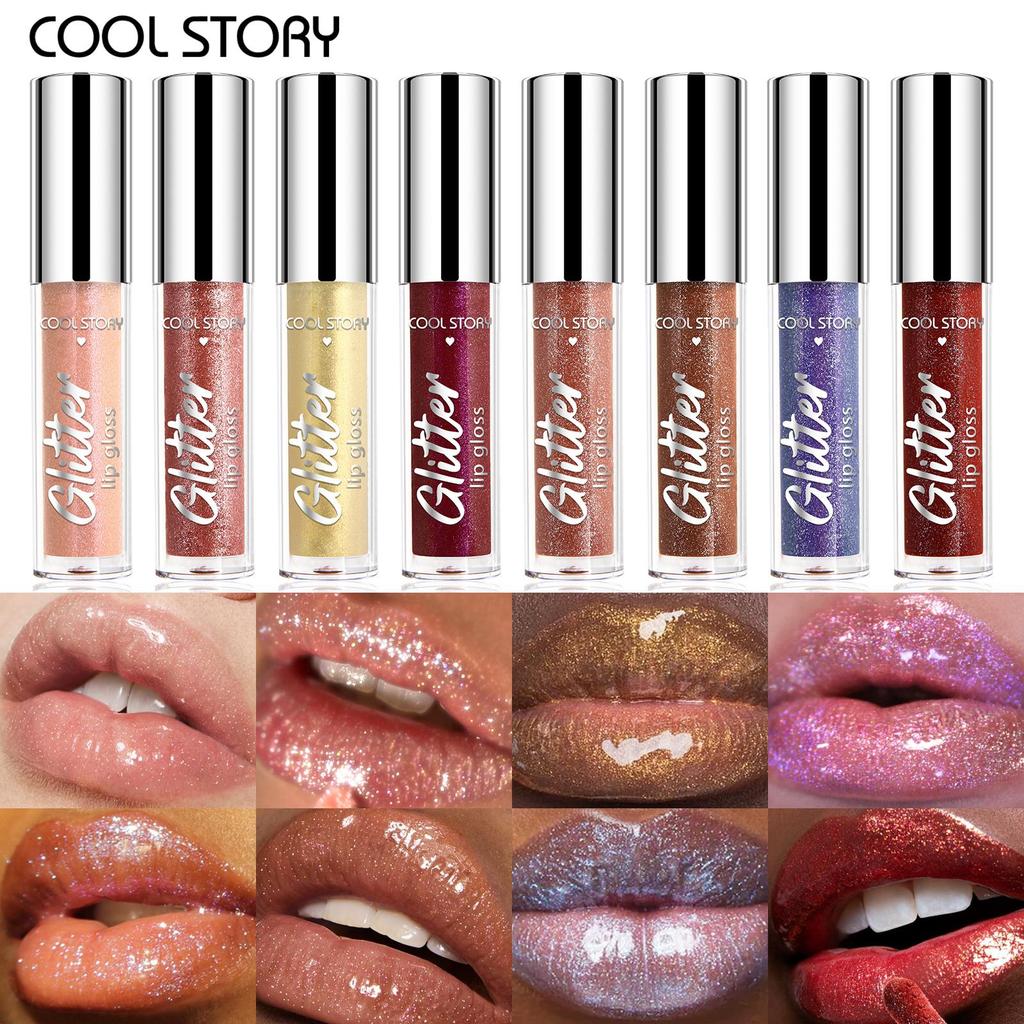 8 Colors Glitter Glossy Makeup Liquid Lipstick Waterproof and Long-Lasting Matte Changed Metallic Lipgloss Shiny Sexy Lip Gloss