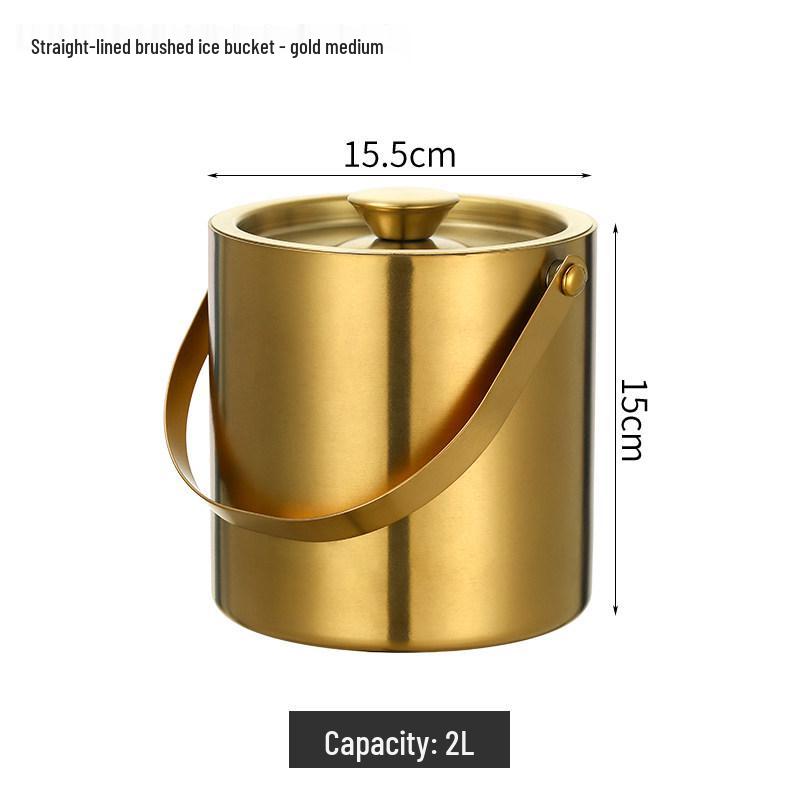 Double Layer Stainless Steel Ice Bucket for Wine & Beer