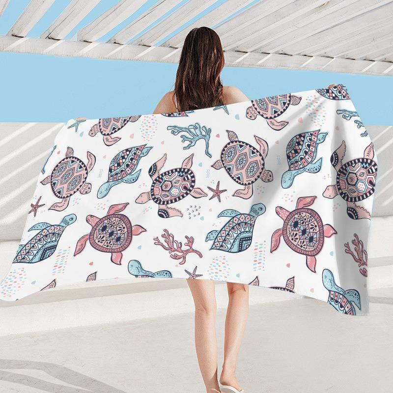 Pastellrosa Gold Stern Polyester Strandtuch Ästhetisch Y2K Badetuch Sandfrei Schnelltrocknend Badezimmerdecke für Sommerstrand Spa