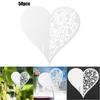 50pcs Heart Shape Wedding Hollow Name Place Cards For Wine Glass Table Decoration(White)