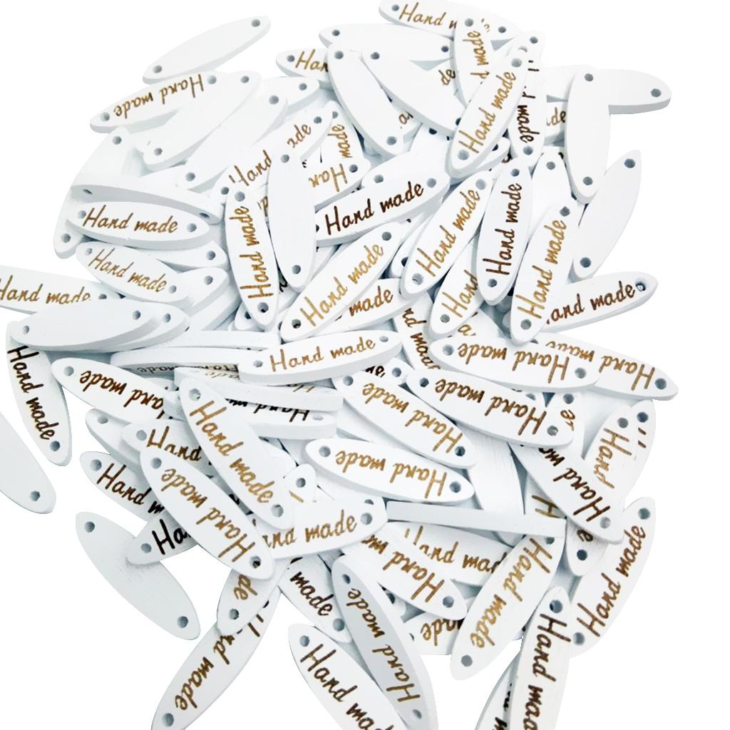 100 Pieces White Handmade Label Shaped Tags for