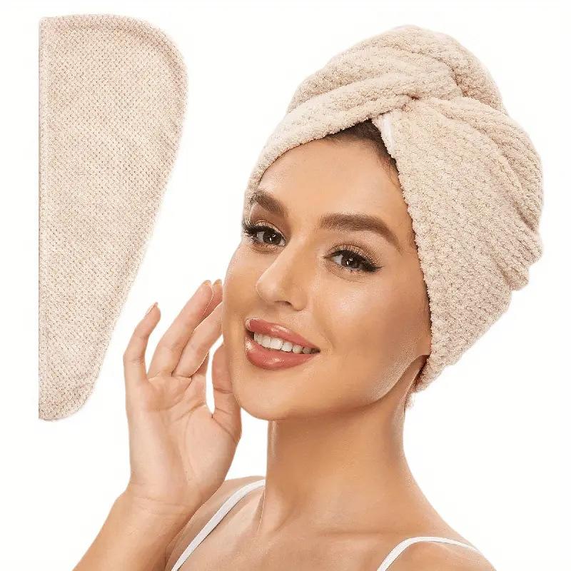 

Quick Dry Absorbent Hair Towel Pineapple Plaid Coral Fleece Hair Drying Hat Home Salon Supply Hair Bonnet for Sleeping