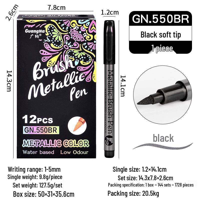 Metallic Color Craft & Graffiti Soft Tip Pen - 550B Signature & Sealing Wax DIY Marker