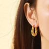 Trendy Women's 18K Gold U-Shape Stainless Steel Earrings