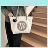 Trendy Street Style Canvas Tote Bag Fall 2023 Casual Large Capacity Shoulder Bag