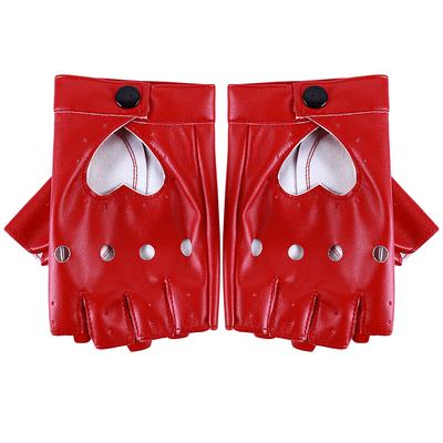 Fashion Half Finger Driving Women Comfortable Gloves PU Leather Fingerless Gloves For Women Black Red White Punk Glove