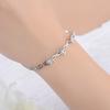 New 925 Sterling Silver Stackable Flower CZ Crystal Design Bracelet Bangle for Women Wedding Birthday Jewelry Pulseira Feminina