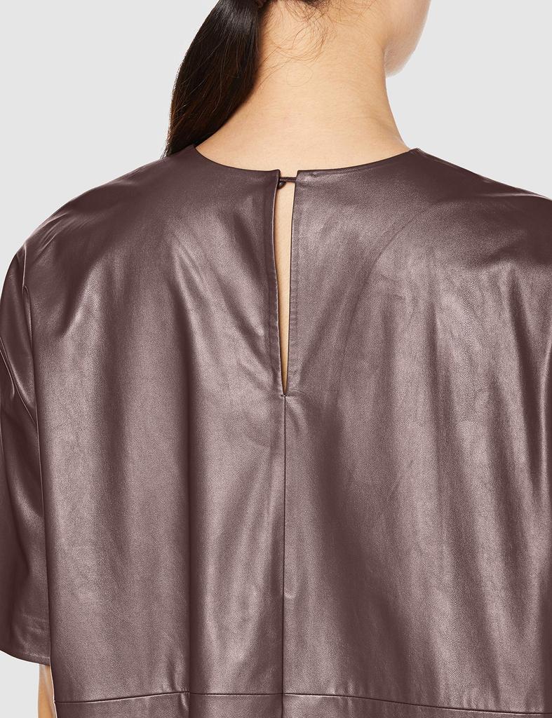 Shirt Curve Faux Leather 09WFT204218 BRW Japan 0 To Japanese Size [Mira Owen] T-shirt Women's (equivalent 7)