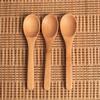 Small Bamboo Wooden Spoons Tiny Ellipse Serving Wood Spoons for Seasoning Oil Coffee Tea Sugar