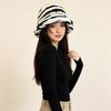Fluffy Striped Fisherman Hat Faux Fur Basin Hat New Bonnet Cap
