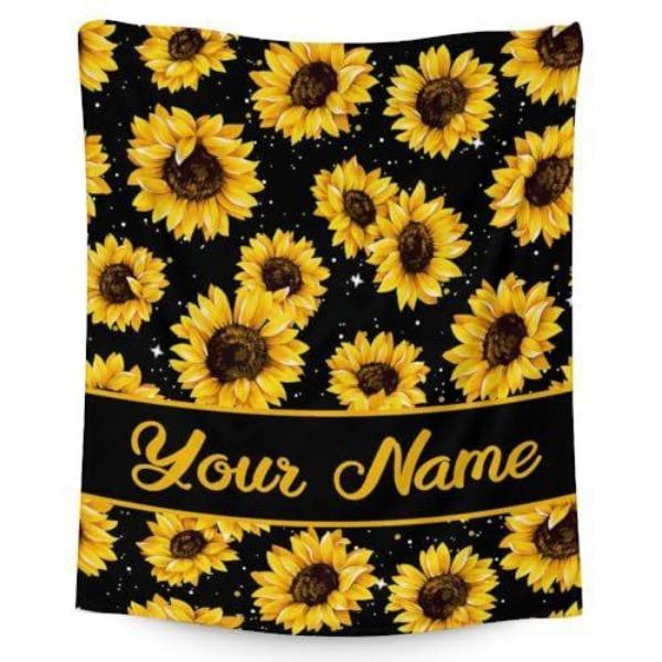 Sunflower Pattern Flannel Blanket Sofa Sheet Bedspread Blanket